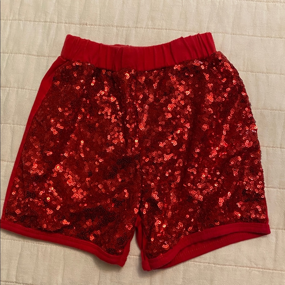 Red Sequin Shorts